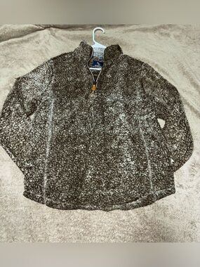 Simply Southern Women’s Brown Sherpa Quarter-Zip Pullover
